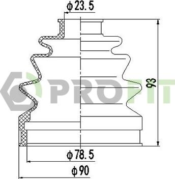 Profit 2710-0028 XLB - Маншон, полуоска vvparts.bg