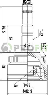 Profit 2710-1451 - Каре комплект, полуоска vvparts.bg