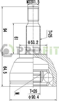 Profit 2710-1488 - Каре комплект, полуоска vvparts.bg