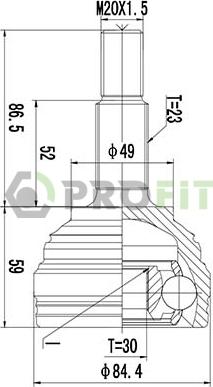 Profit 2710-1501 - Каре комплект, полуоска vvparts.bg