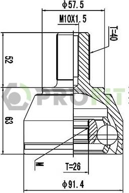 Profit 2710-3058 - Каре комплект, полуоска vvparts.bg