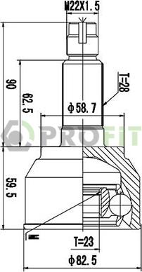 Profit 2710-3069 - Каре комплект, полуоска vvparts.bg