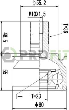 Profit 2710-3037 - Каре комплект, полуоска vvparts.bg