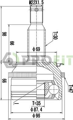 Profit 2710-3027 - Каре комплект, полуоска vvparts.bg