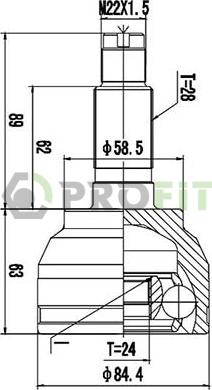 Profit 2710-3070 - Каре комплект, полуоска vvparts.bg