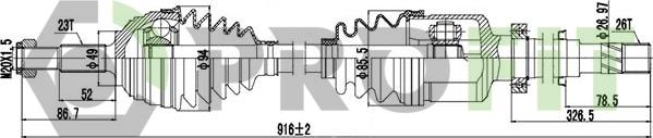 Profit 2730-0896 - Полуоска vvparts.bg