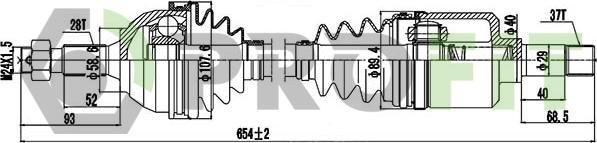 Profit 2730-0840 - Полуоска vvparts.bg