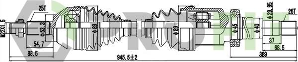 Profit 2730-0375 - Полуоска vvparts.bg