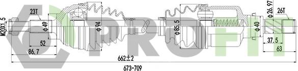 Profit 2730-3043 - Полуоска vvparts.bg