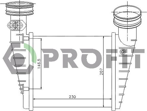 Profit PR 9555T1 - Интеркулер (охладител за въздуха на турбината) vvparts.bg