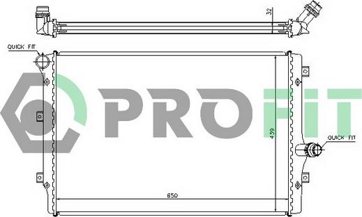 Profit PR 9569A2 - Радиатор, охлаждане на двигателя vvparts.bg