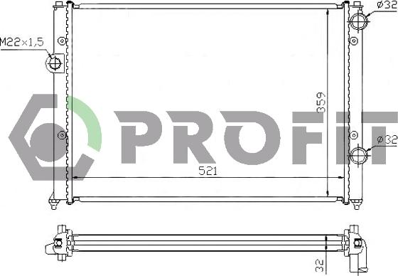 Profit PR 9565A3 - Радиатор, охлаждане на двигателя vvparts.bg