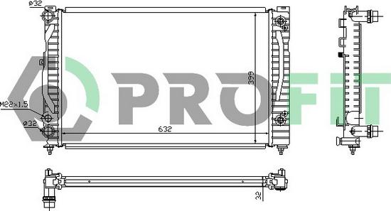 Profit PR 9539A1 - Радиатор, охлаждане на двигателя vvparts.bg