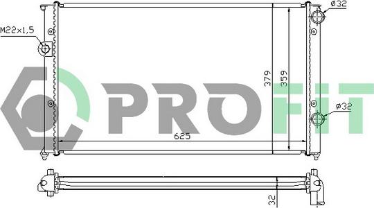 Profit PR 9537A3 - Радиатор, охлаждане на двигателя vvparts.bg