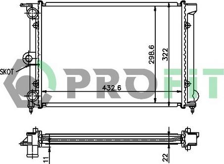 Profit PR 9521A4 - Радиатор, охлаждане на двигателя vvparts.bg