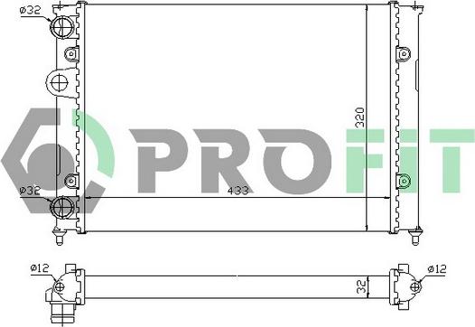 Profit PR 9522A5 - Радиатор, охлаждане на двигателя vvparts.bg