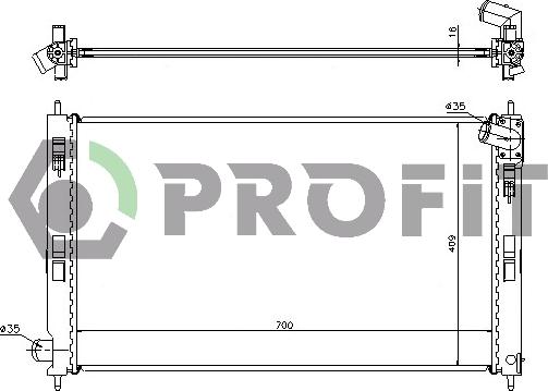 Profit PR 4010A2 - Радиатор, охлаждане на двигателя vvparts.bg