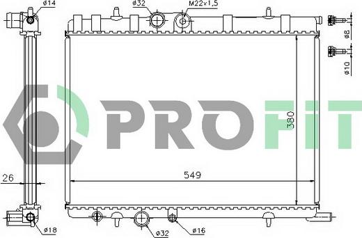 Profit PR 5514A1 - Радиатор, охлаждане на двигателя vvparts.bg