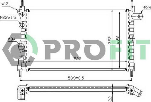 Profit PR 5049A1 - Радиатор, охлаждане на двигателя vvparts.bg