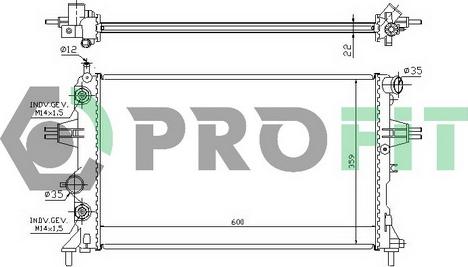 Profit PR 5054A1 - Радиатор, охлаждане на двигателя vvparts.bg