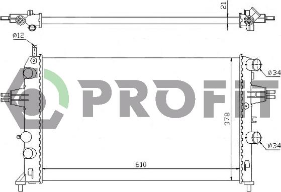 Profit PR 5054A3 - Радиатор, охлаждане на двигателя vvparts.bg