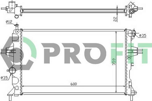 Profit PR 5051A1 - Радиатор, охлаждане на двигателя vvparts.bg