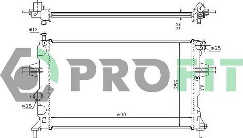 Profit PR 5053A1 - Радиатор, охлаждане на двигателя vvparts.bg