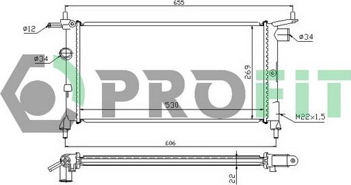 Profit PR 5018A2 - Радиатор, охлаждане на двигателя vvparts.bg