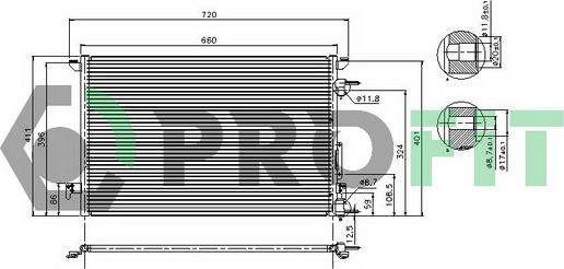 Profit PR 5081C1 - Кондензатор, климатизация vvparts.bg