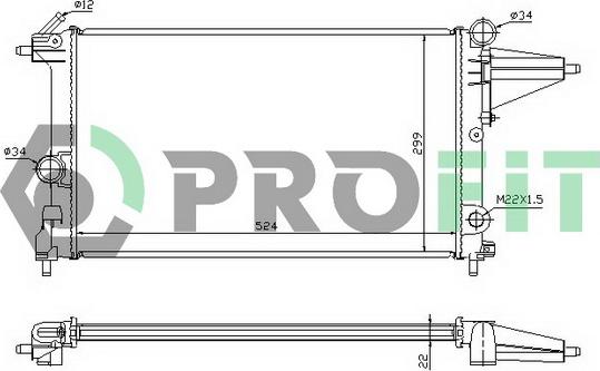 Profit PR 5076A1 - Радиатор, охлаждане на двигателя vvparts.bg