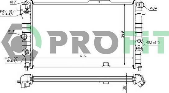 Profit PR 5076A3 - Радиатор, охлаждане на двигателя vvparts.bg