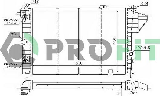 Profit PR 5078A1 - Радиатор, охлаждане на двигателя vvparts.bg