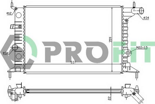 Profit PR 5077A3 - Радиатор, охлаждане на двигателя vvparts.bg