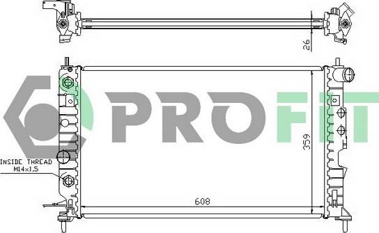 Profit PR 5077A2 - Радиатор, охлаждане на двигателя vvparts.bg