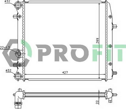 Profit PR 6402A1 - Радиатор, охлаждане на двигателя vvparts.bg