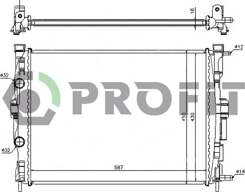 Profit PR 6044A1 - Радиатор, охлаждане на двигателя vvparts.bg