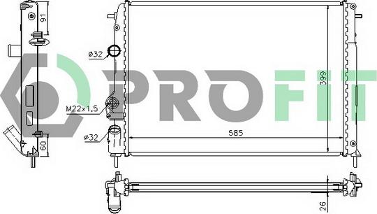 Profit PR 6040A1 - Радиатор, охлаждане на двигателя vvparts.bg