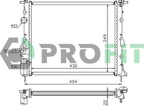 Profit PR 6042A1 - Радиатор, охлаждане на двигателя vvparts.bg