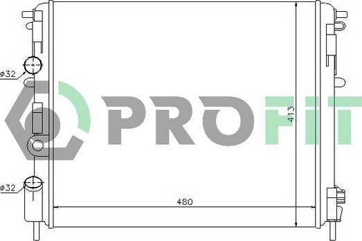 Profit PR 6032A1 - Радиатор, охлаждане на двигателя vvparts.bg