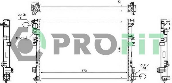 Profit PR 0545A1 - Радиатор, охлаждане на двигателя vvparts.bg