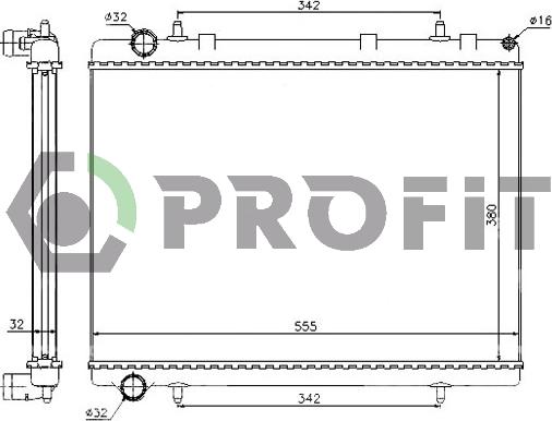 Profit PR 0523A1 - Радиатор, охлаждане на двигателя vvparts.bg