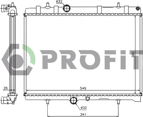 Profit PR 0522A1 - Радиатор, охлаждане на двигателя vvparts.bg