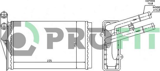 Profit PR 0018N1 - Топлообменник, отопление на вътрешното пространство vvparts.bg