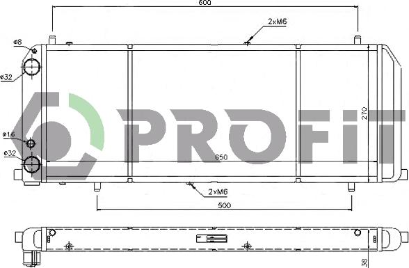 Profit PR 0012A7 - Радиатор, охлаждане на двигателя vvparts.bg