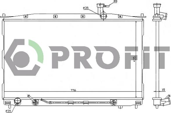 Profit PR 1807A1 - Радиатор, охлаждане на двигателя vvparts.bg