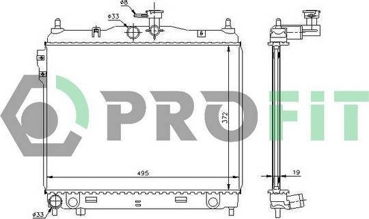 Profit PR 1810A1 - Радиатор, охлаждане на двигателя vvparts.bg