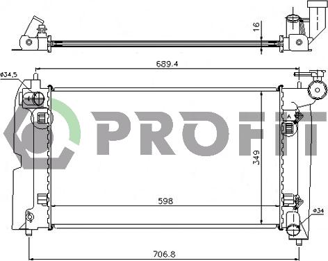 Profit PR 1835A4 - Радиатор, охлаждане на двигателя vvparts.bg