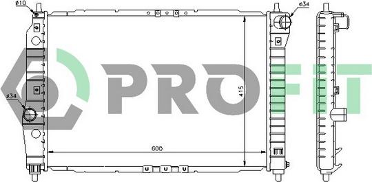 Profit PR 1703A1 - Радиатор, охлаждане на двигателя vvparts.bg