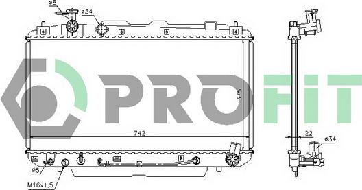 Profit PR 8131A1 - Радиатор, охлаждане на двигателя vvparts.bg