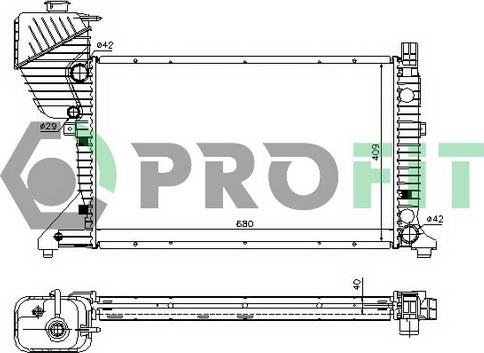 Profit PR 3546A4 - Радиатор, охлаждане на двигателя vvparts.bg